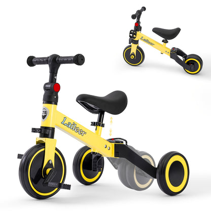 [3-In-1 Bike & Trike] Winfire 3-In-1 Toddler Balance Bike And Convertible Trike for Kids 2, Adjustable Bike with Foldable Rear Wheels, Removable Pedals, Kids Tricycle And Balance Bike Combo