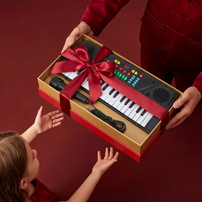 37-Key Electronic Piano Kit with Integrated Microphone | USB Operated | Keyboard Suitable for Young Learners | Sing-Along & Music Education | Family Fun for Parents And Children | Perfect Musical Present for Birthdays And Celebrations
