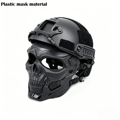 FAST Tactical And Skull Mask Set with Enhanced ABS, Adjustable Knob for CS Paintball Outdoor Activities Maximum Protection for Paintball, Hunting!Cosplay Photo Props, Bar Club Rave Party Supplies, Gift & Collection, Halloween Music Festival