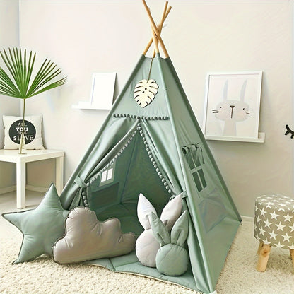 [Indoor Play Tent] A Play Tent Designed for Indoor Use, Resembling a Nordic-Style Conical House for Kids, Perfect for Both Boys And Girls. (Does Not Include a Bottom Pad)