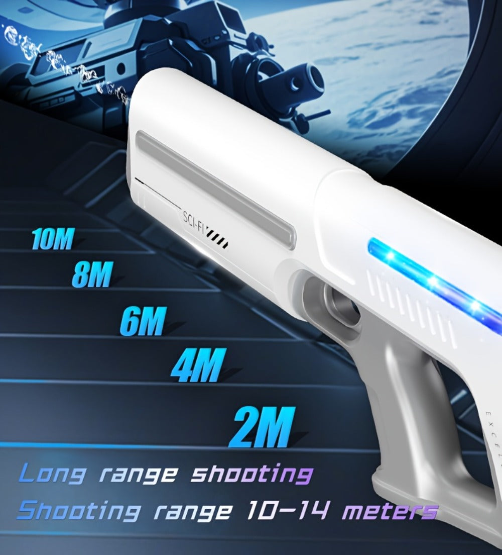 Electric Water Gun for Kids & Adults – LED Pulse Light Auto-Fill USB Rechargeable Squirt Blaster, 40ft Long Range Rapid-Fire, Pool Beach Backyard Summer Toy