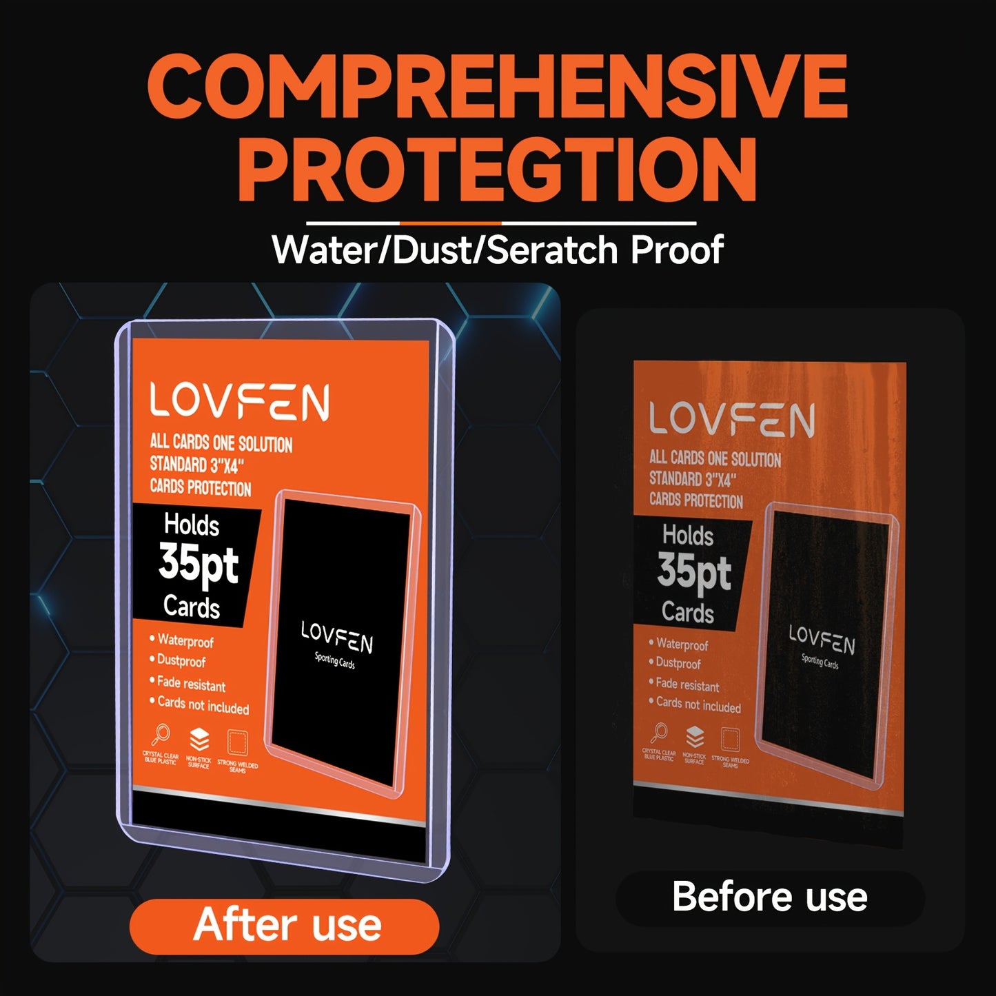 500ct Top Loads LOVFEN 3 "X 4", Baseball Card Protective Case Hard Plastic, Used with Trading Card Sports Card Holder, Suitable for Collection, Football, Basketball And TGG