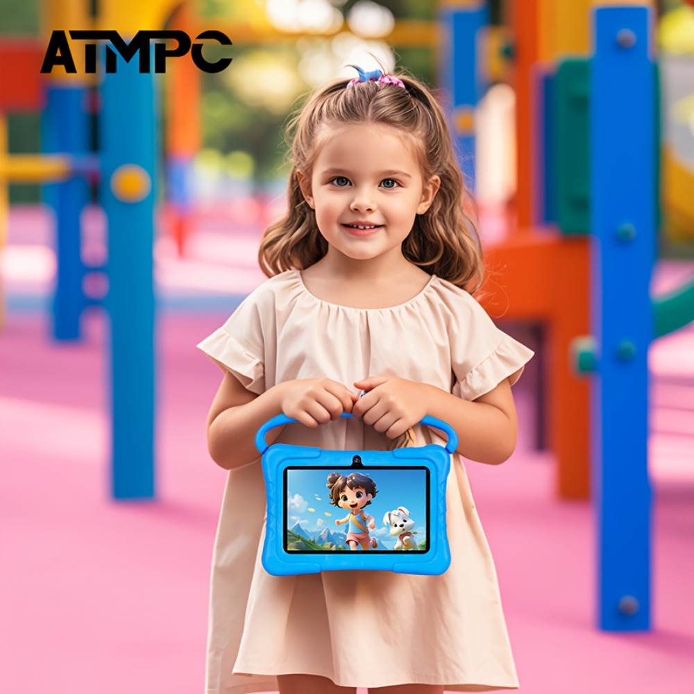 ATMPC 7 Inch Kids Handheld Tablet PC, Android 11 Tablet, 3GB RAM+32GB ROM, WIFI,DualCameras, Parental Controls App, Educational Games, Children's Mini Game, LearningMachine, Learning Tablet, New Year's Gift, Children's Enlightenment Tools