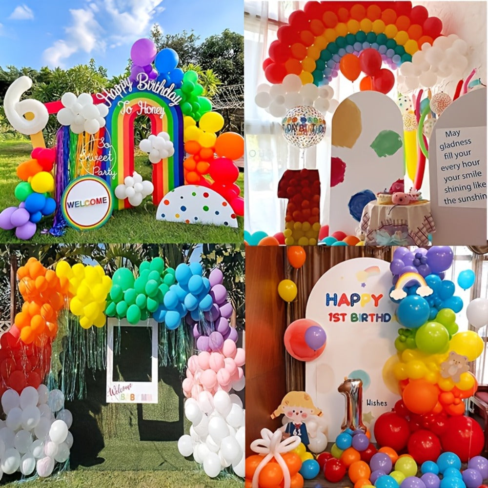Balloon Arch Kit 422 Pcs Rainbow Matte Latex Balloons in Multiple Sizes 5", 10", 12" & 18" for Birthday, Baby Shower, Wedding & Party Decorations – DIY Balloon Garland Set