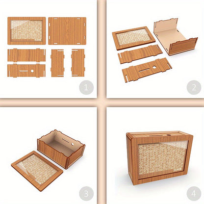 2 Sets - Wooden Savings Bank with Digital Counter, 7.87 X 5.7 Inches - Adult Savings Goal - Holds $10, 000 Coins - Ideal Gift for Friends - High Quality Wooden Savings Bank