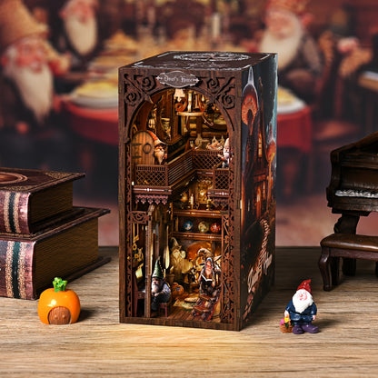 ASLOWSNAIL 3D Wooden Book Nook Toys, Dwarf House Miniature DIY Bookshelf Insert, Intricate Dark Wood Adult Puzzle Decor, Local Warehouse Stock, Special Birthday 4Th of July Gift, And Closeout