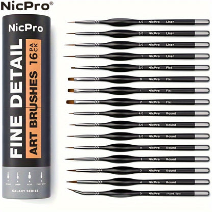 Miniature Paint Brush Set 16 & 24 Pcs – Professional Fine Detail Painting Kit with Brush Holder & Carry Bag | Acrylic Watercolor Oil Warhammer DnD Model Brushes | Gift for Artists Hobbyists Ages 14+