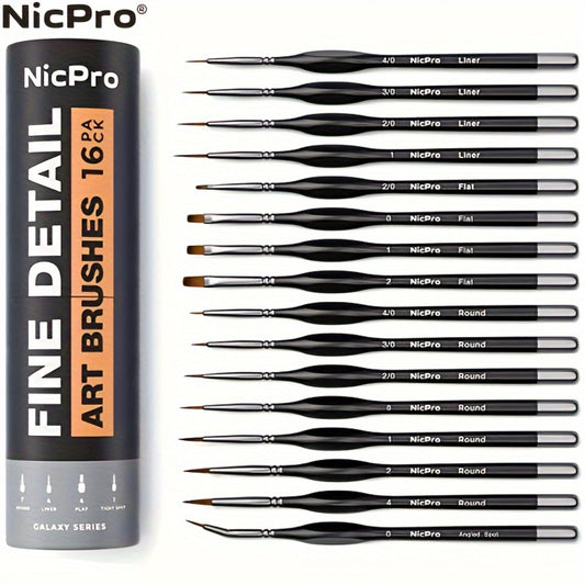 Miniature Paint Brush Set 16 & 24 Pcs – Professional Fine Detail Painting Kit with Brush Holder & Carry Bag | Acrylic Watercolor Oil Warhammer DnD Model Brushes | Gift for Artists Hobbyists Ages 14+