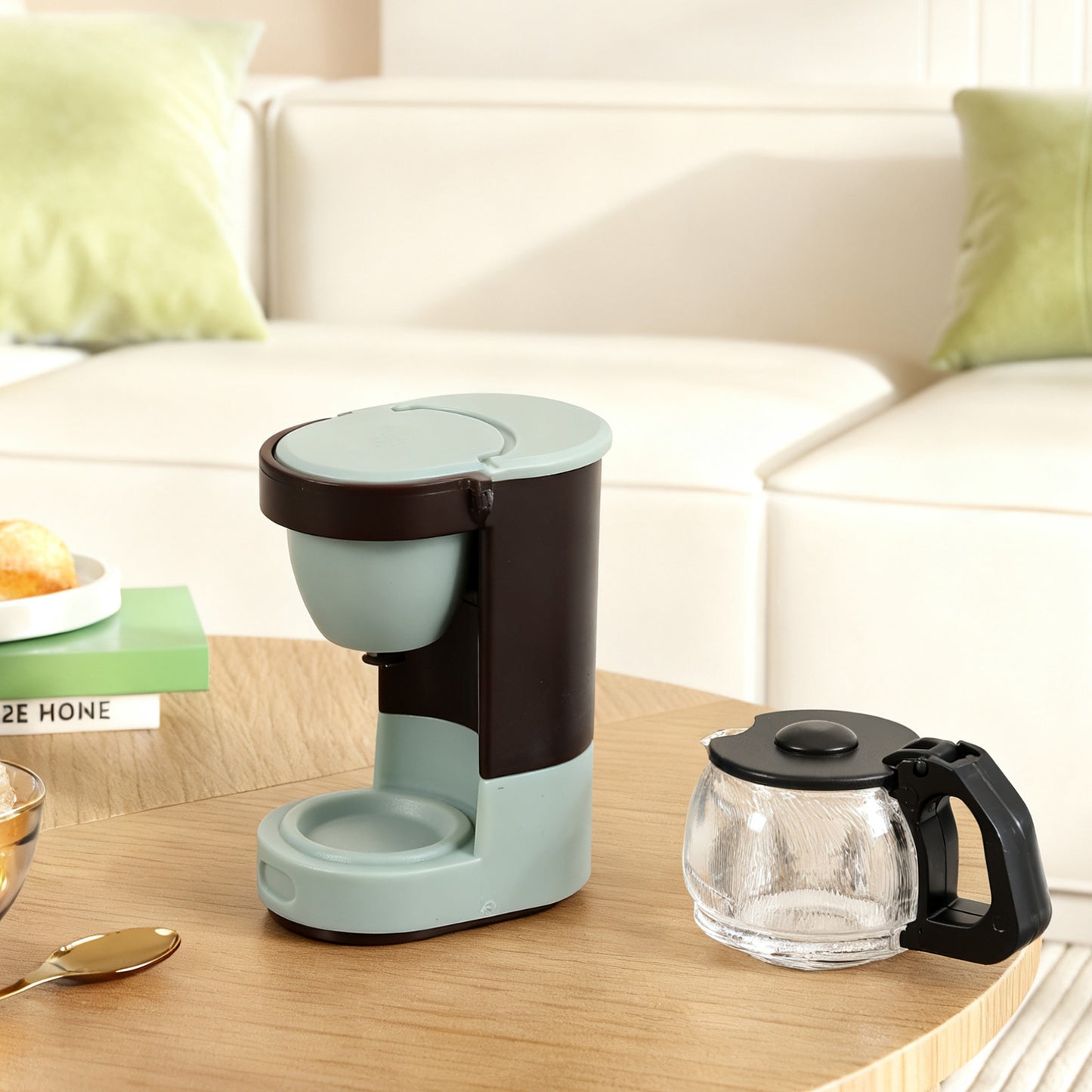 3pcs Funny Mini Kitchen Scene Decor, 1:12 Scale Rice Cooker, Juicer & Coffee Maker Model, Decorative Doll House Playset, Creative Kitchen Appliance Set, Gift