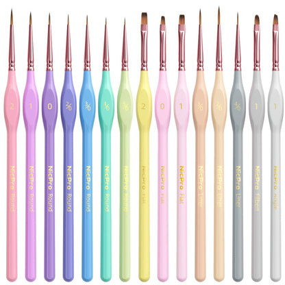 Miniature Paint Brush Set 15 Piece with Case – Micro Fine Detail Brushes for Acrylic, Oil, Watercolor, Rock Painting, Models & Paint by Numbers | Ergonomic Triangular Handle | Artist Gift