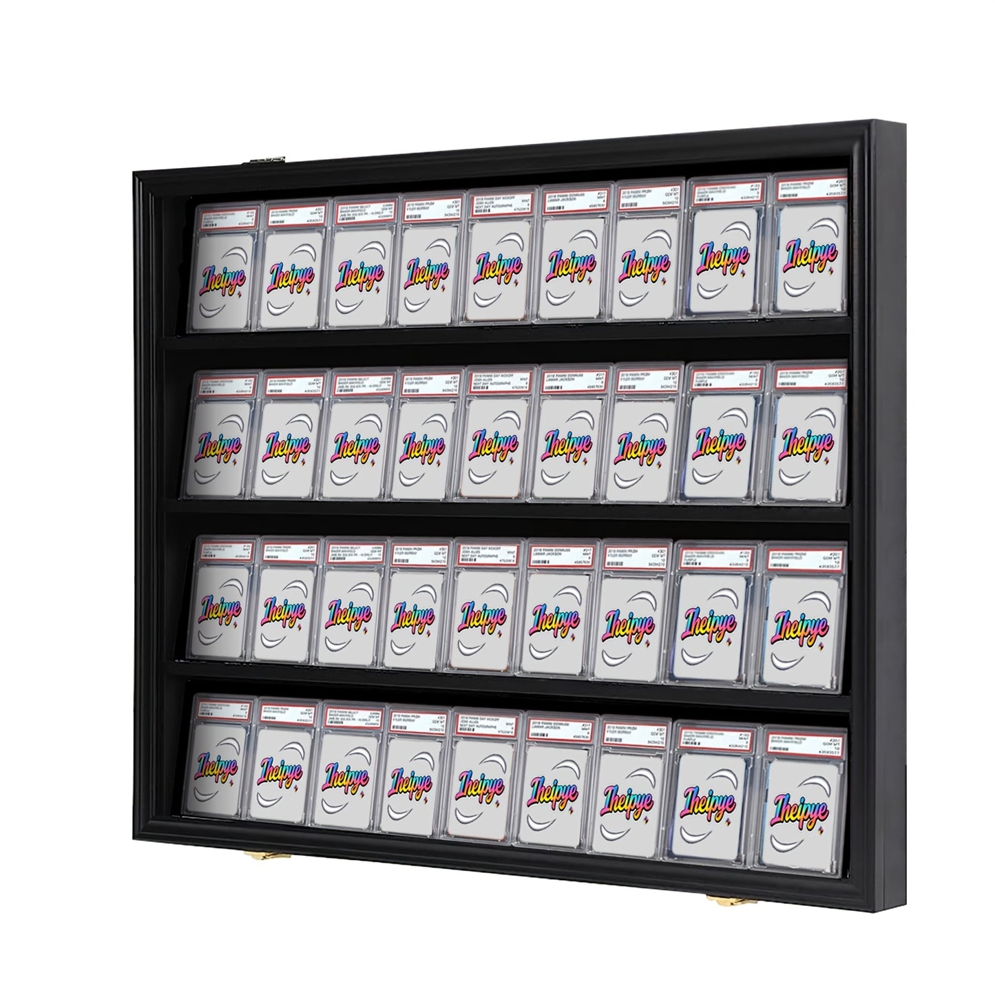 KCRasan 36 Graded Sports Card Display Case - Baseball Card Display Case Lockable - Collection Card Display, Wall Display Frame for Basketball Football Hockey Trading Cards with UV Protection Acrylic