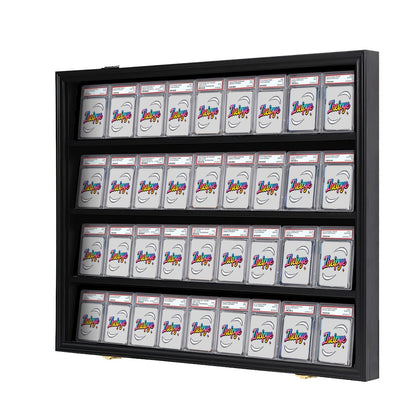 KCRasan 36 Graded Sports Card Display Case - Baseball Card Display Case Lockable - Collection Card Display, Wall Display Frame for Basketball Football Hockey Trading Cards with UV Protection Acrylic