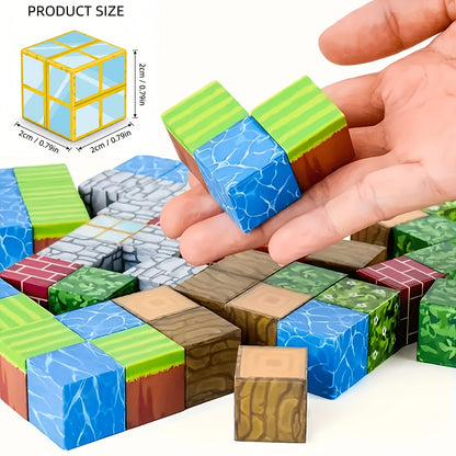 JXJ Magnetic Blocks-50/100/200/300pcs Random Pattern Magnetic Blocks-Build Magnet, Magnetic Toys for Boys & Girls, Cubes Construction Toys, Perfect Gift for Halloween, Thanksgiving, And Christmas, Easter, Birthday Gifts