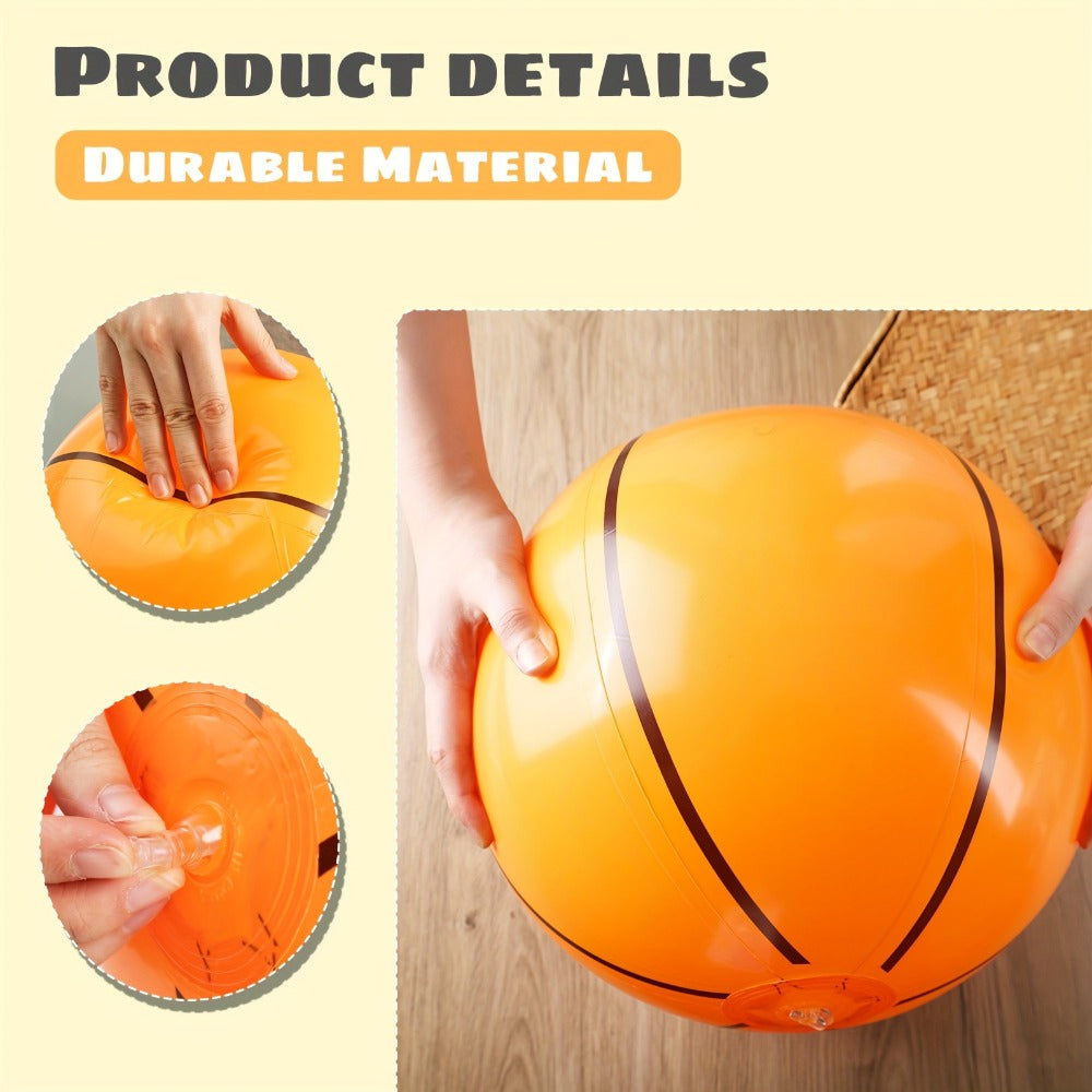 Inflatable Basketball Beach Ball 8 Pack 12 Inch for Birthday Party Decorations Pool Favors Goodie Bag Stuffers – Sports Theme Party Supplies for Kids, Father’s Day Game Night Poolside Fun Bulk Balloon Balls