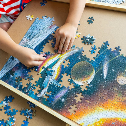 1500pcs Puzzle Board School Supplies, 27x35 Inch Wooden Puzzle Table with 6 Drawers, Portable Puzzle Organizer Storage for Tiles, Kids Adults Family Game Cool Room Decor Cheap Fun Stuff, Local Warehouse , Special Christmas Halloween Birthday Gift