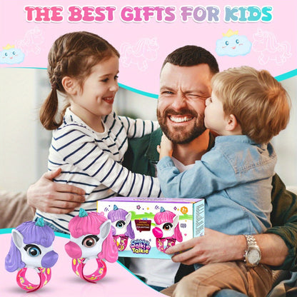 2Packs Unicorn Walkie Talkies for Kids - Luminous Function, Gift for Kids 2 Way Radios Toys for Boys And Girls Ages 3-12 - Long Range - Outdoor Adventure, Camping, Hiking Gifts Birthday Back to School Halloween Christmas Gifts (Pink/Purple)