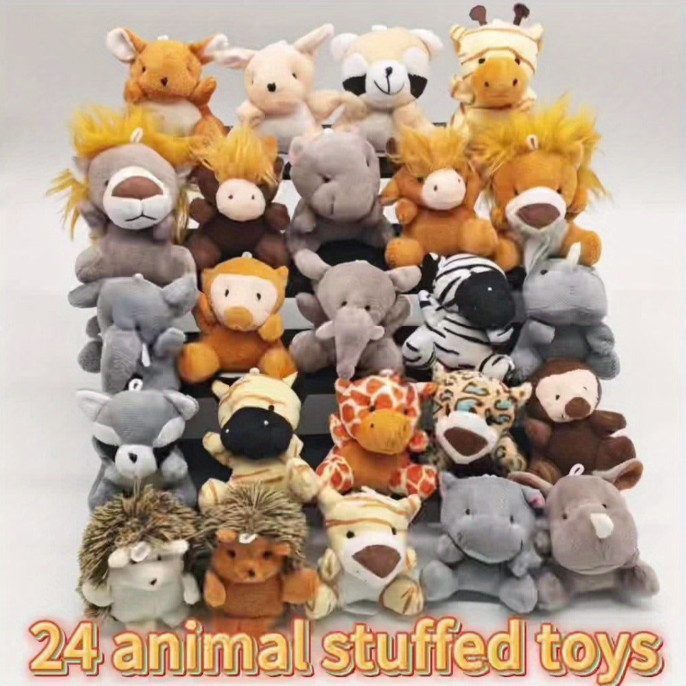 Forest Animal Plush Bulk Set 12 or 24 Pack – Mini Stuffed Animals for Animal Theme Party Favors, Classroom Treasure Box Prizes, Goodie Bag Fillers, Birthday Christmas Gifts for Kids