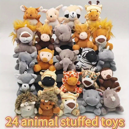 Forest Animal Plush Bulk Set 12 or 24 Pack – Mini Stuffed Animals for Animal Theme Party Favors, Classroom Treasure Box Prizes, Goodie Bag Fillers, Birthday Christmas Gifts for Kids