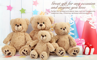 Brown Teddy Bear Stuffed Animals, 12 Inch Cute Plush Teddy Bear Toy, Plushies Gift for Kids, Toddlers, Boys And Girls, Easter Decoration, Children Birthday Gifts, Christmas Gifts