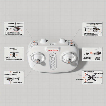 SYMA Q20 RC Helicopter for Kids 3.5CH – Altitude Hold One-Key Takeoff Indoor Drone, Alloy Body Gyro-Stabilized Remote Control Helicopter for Beginners Boys & Girls Ages 8 9 10 11 12, Birthday Christmas Gift (Black)