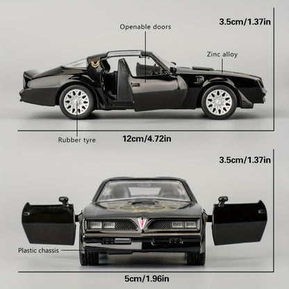 RMZ 1:36 Scale Pontiac Firebird Die-Cast Toy Car with Openable Doors & Pull-Back Action – Zinc Alloy Muscle Car Model with Display Base | Collectible Miniature Gift for Boys Girls Car Enthusiasts Ages 3+