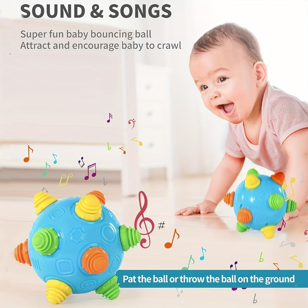 Bouncing Music Dancing Ball Baby Toy – BPA-Free Interactive Electric Rolling Sensory Ball with Lights, Sounds & Melodies, Crawling & Jumping Developmental Toy for Boys & Girls, Easter Baby Gift