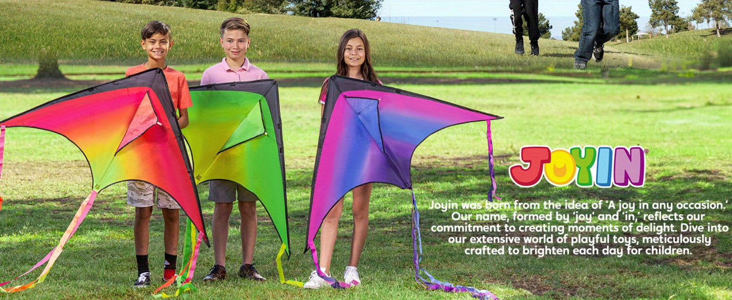 Delta Kite 3 Pack for Kids & Adults – Large Gradient Easy-to-Fly Kites with 262.5 Ft String, 58-Inch Wingspan, Stable in Light Wind, Outdoor Beach & Park Gift for Boys and Girls