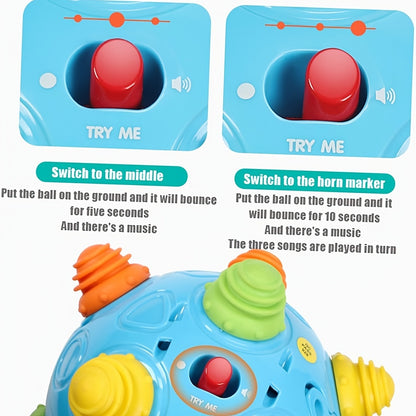 Music Shake Dancing Ball Toy - BPA Free Bouncing Sensory Developmental Ball for Boys And Girls Interactive Electric Rolling Ball with Fun Sounds And Melodies Encourages Jumping And Crawling, Easter