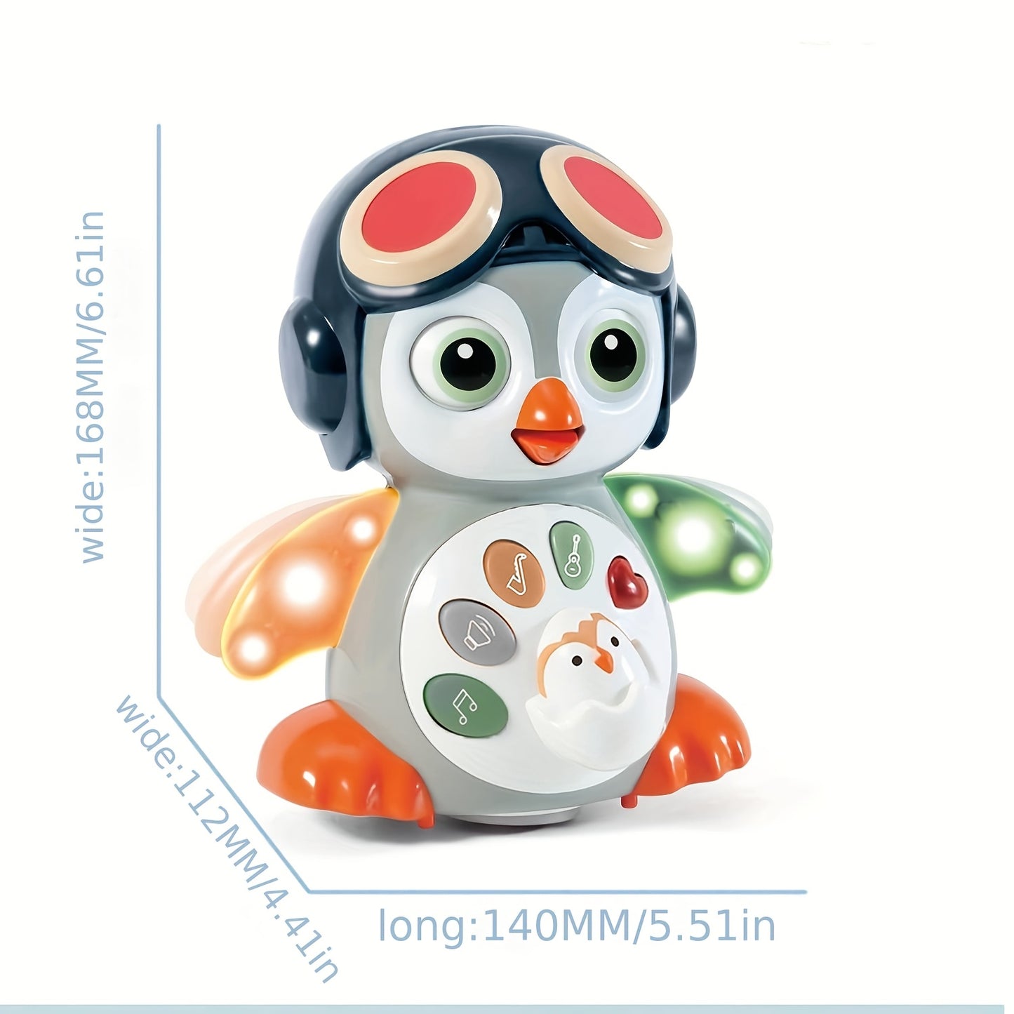 Baby Toys Penguin, Infant Musical Toys, Tummy Time Toys with Music & Lights, Light Up Learning Toys, Dancing Crawling Baby Toy, Baby Easter Basket Stuffers