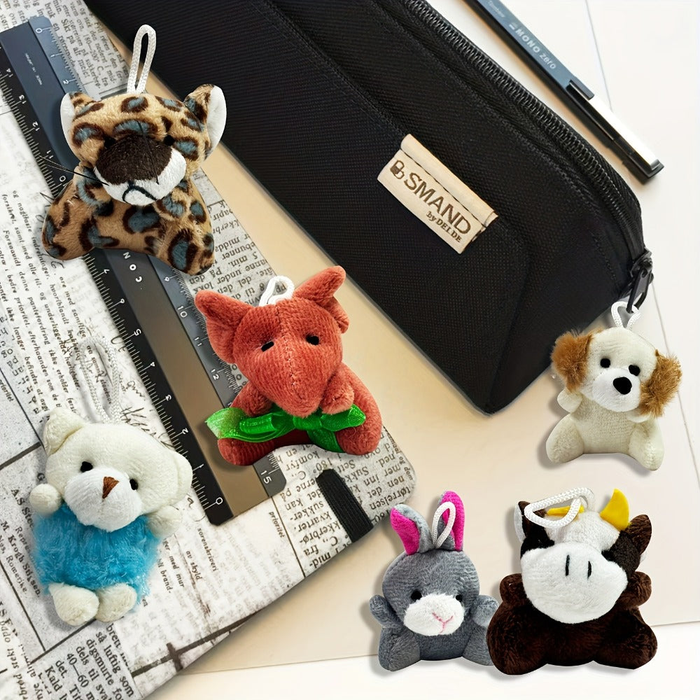 Bulk Mini Animal Plush Keychain Toy 24 Pack — Small Stuffed Animals Assorted Random Colors, Party Favors for Kids, Carnival Prizes, School Gifts, Goody Bag Fillers, Christmas Easter Halloween Valentine