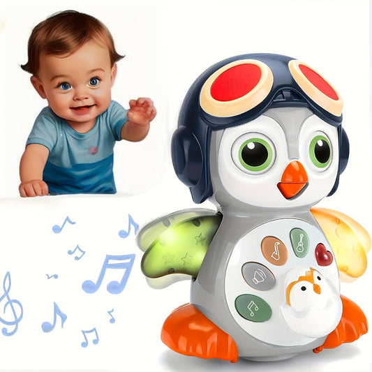 Crawling Penguin Baby Musical Toys, Tummy Time Toys with Music & Lights, Light Up Learning Toys, Dancing Crawling Baby Toy, Baby Easter Basket Stuffers