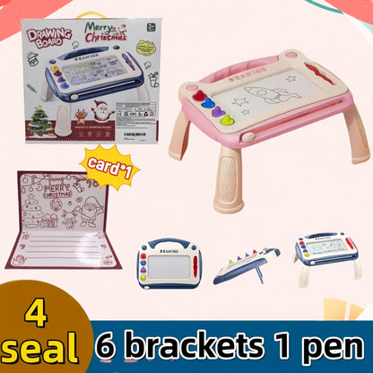 Kids Magnetic Drawing Board 3-in-1 Doodle Kit – Reusable Erasable Toddler Art Toy with Stamps, Pen & Stand | STEM Learning Gift for Boys Girls Ages 3-8 Birthday Christmas Easter