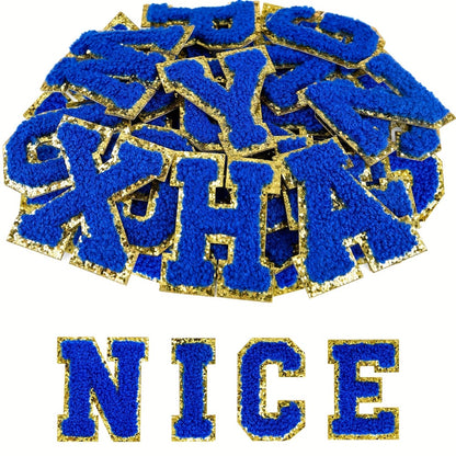 Chenille Letter Patches Self Adhesive A-Z Embroidered Alphabet Applique Stickers for Clothes Bags Hats Phone Cases DIY Crafts – 26pcs Full Set