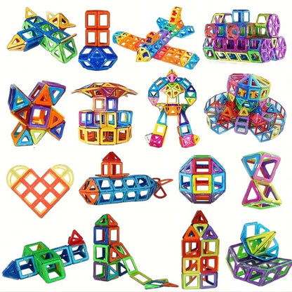 Large Magnetic Tiles 67 Piece STEM Building Kit – DIY Magnetic Building Blocks for Boys & Girls Ages 3+, Random Assorted Colors, Creative Construction Toy, Birthday Halloween Christmas Gift