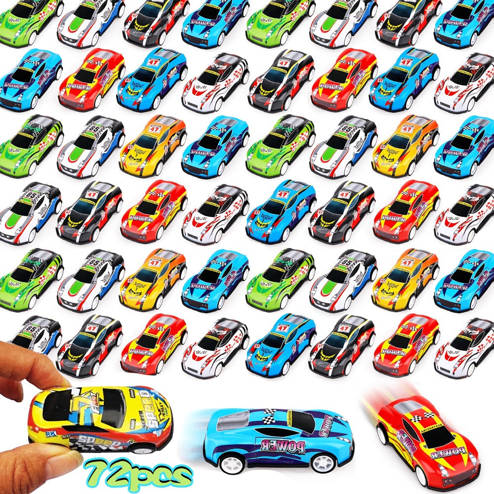Pull Back Cars Bulk 72 Pack – Mini Race Cars for Kids, Birthday Party Favors, Goodie Bag Fillers, Classroom Prizes, School Rewards & Easter Basket Stuffers (Random Colors)