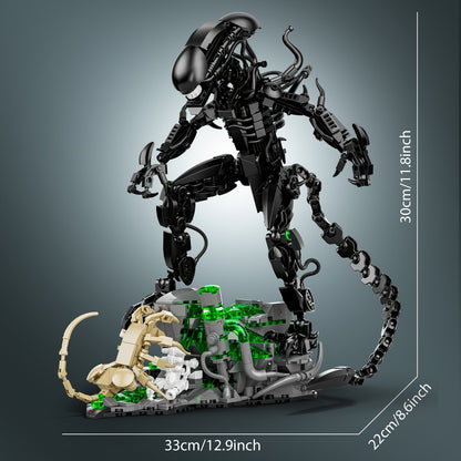Alien Beast Building Blocks Set 958pcs – Sci-Fi Movie Character Model Kit, Black ABS Bricks, STEM Toy for Kids Teens & Adults, Cool Birthday Christmas Gift Display Collectible