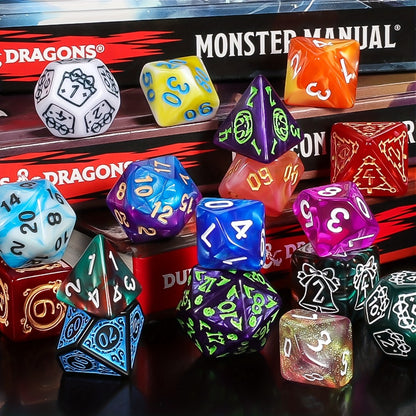 Mystery Box DnD Dice Set 72pcs Blind Box 9 Sets Random Polyhedral Dice with Pouches – D4 D6 D8 D10 D12 D20 Surprise Gift for D&D RPG Tabletop Gamers