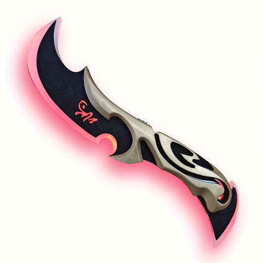 Rechargeable Cool LED Melee Satisfying Your Sci-fi Fantasy, Half Moon Shaped Halloween Role-playing Prop, Game Peripheral Model Collection Gift