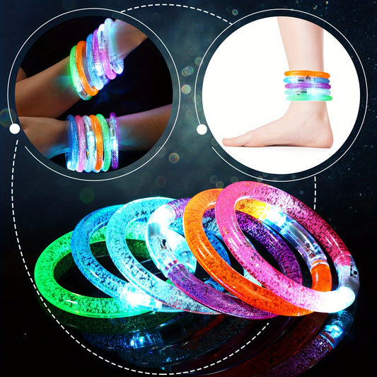 100pcs Glow Sticks Bracelets Glow In The Dark Bracelets 6 Color LED Bracelets Flashing Light Up Bracelet Set Neon Party Supplies for Light Up Rave Concert Birthday Carnival Party Favors