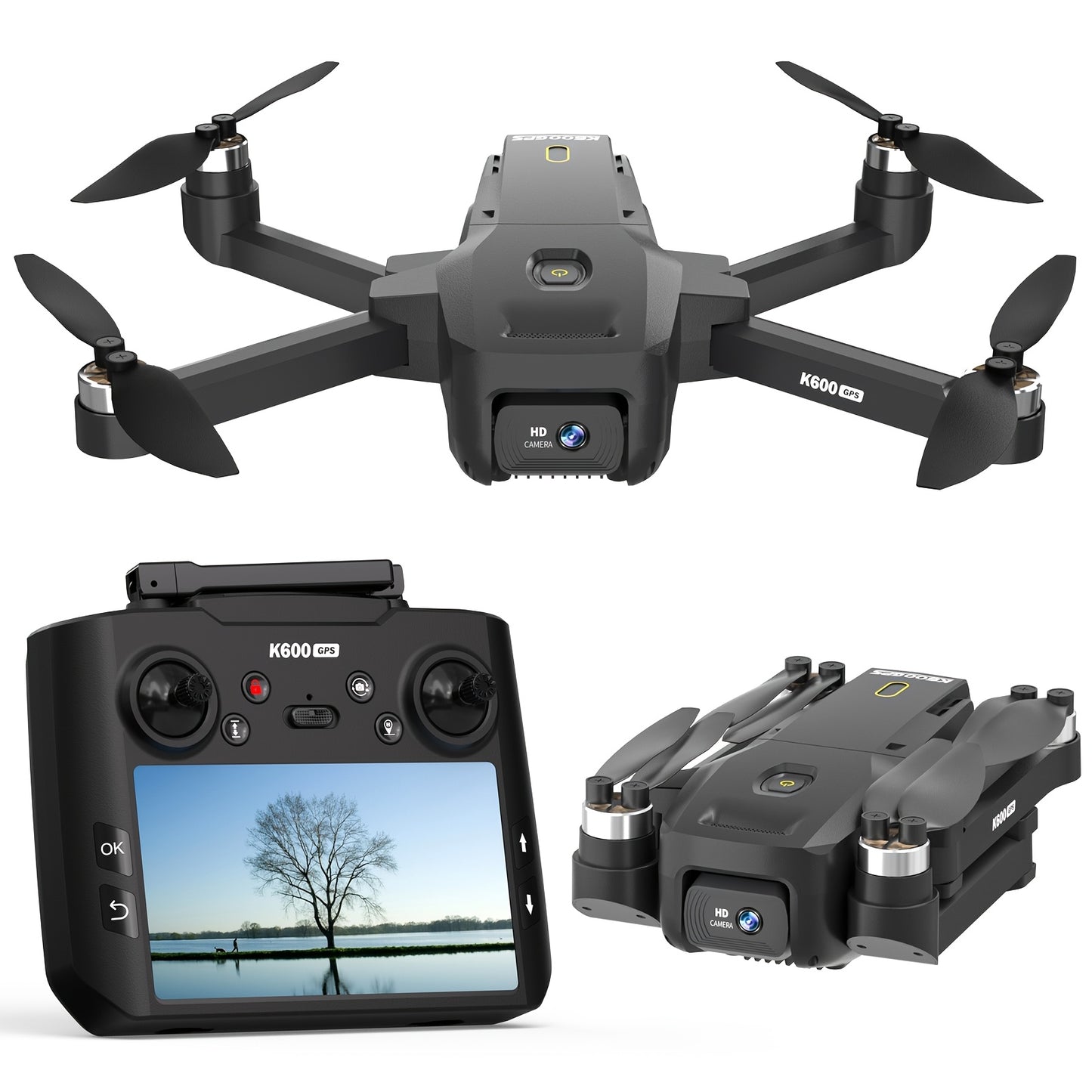 GPS Follow Me Drone Under 250g with 4.5 Inch LCD Screen – Camera Drone for Adults Beginners, Auto Return, Gesture Flight, Brushless Motor, Altitude Hold, 3 Speeds, Supports 32G SD Card