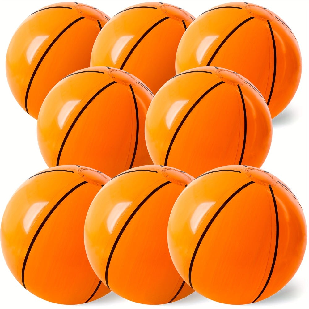Inflatable Basketball Beach Ball 8 Pack 12 Inch for Birthday Party Decorations Pool Favors Goodie Bag Stuffers – Sports Theme Party Supplies for Kids, Father’s Day Game Night Poolside Fun Bulk Balloon Balls