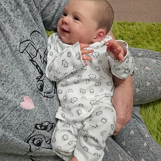 Newborn Baby Dolls-19 Inch/49 Cm Lifelike Reborn Doll With Soft Cloth Body, Hand-painted Realistic Smile Newborn Baby Doll For Birthday/Christmas Gifts