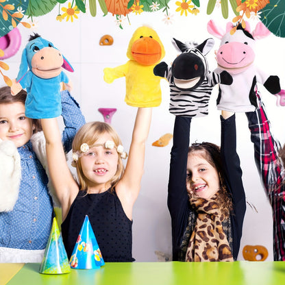 Collection of Four Hand Puppets, Perfect for Engaging Playtime, Ideal for Educational Purposes, Fosters Creativity And Joy, Great for Theatrical Performances, Birthday Presents, And Suitable for Nurseries And Classrooms