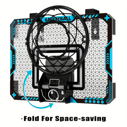 Door Basketball Hoop Set for Kids & Adults – Indoor Outdoor Mini Basketball Stand with LED Lights, Electronic Scoreboard & 4 Basketballs, Perfect Birthday & Christmas Gift for Boys and Girls
