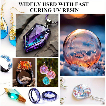 Crystal Clear UV Resin 500g or 1000g – Hard Gloss Fast Cure Low Odor UV Epoxy Resin for Jewelry Making Keychains Pendants Resin Art Crafts, Beginner Friendly Ready to Use