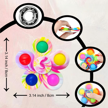 [32 Pack Fidget Spinners] FRSHALOUIS Sensory Fidget Spinner Toys - 32 Pack of Press Sensory Fidget Spinners for Children And Adults, Anxiety Relief Toys, Party Favors for Boys And Girls, Birthday And Christmas Goodie Bag Fillers, Classroom Rewards