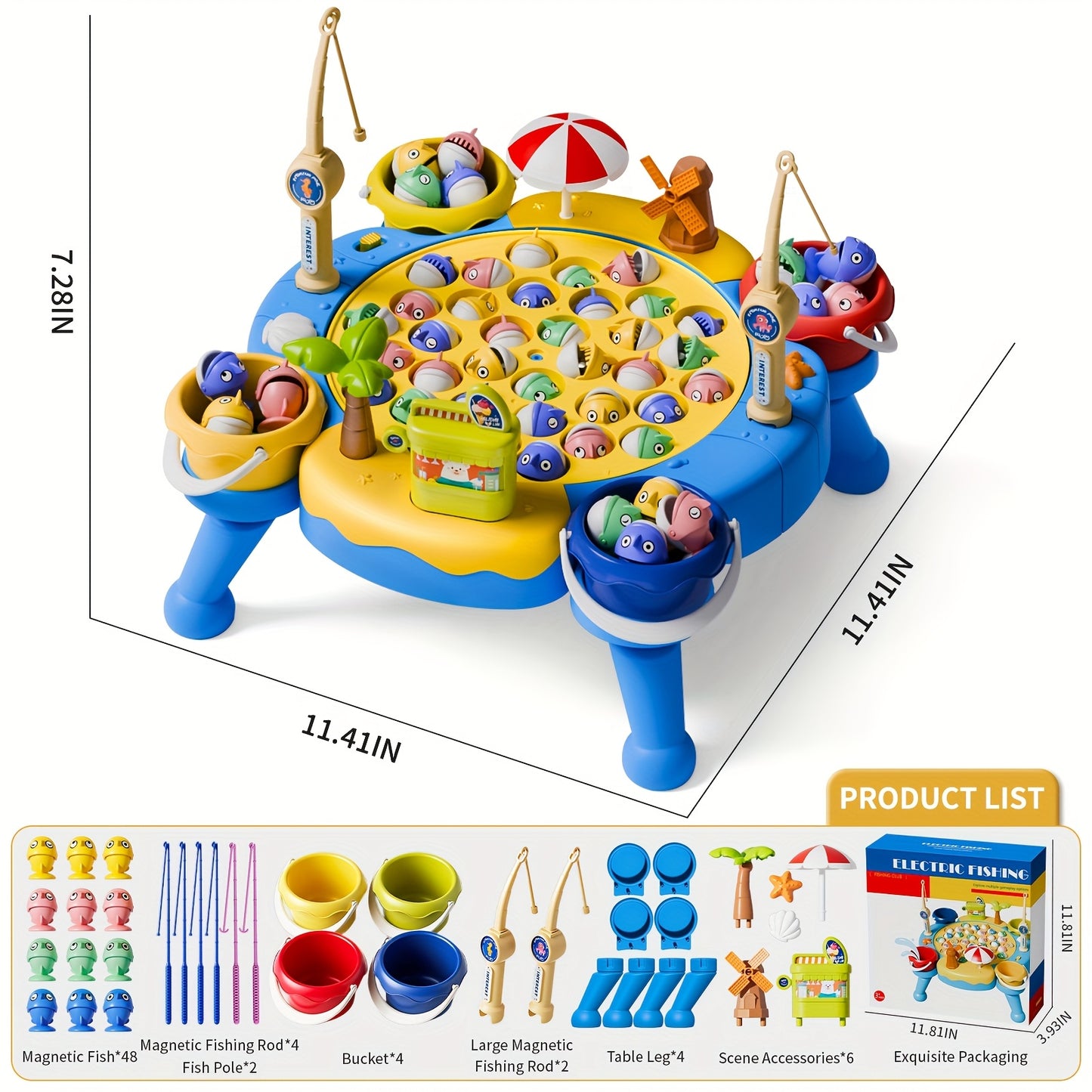 OCEAN 66pcs Magnetic Fishing Game for Kids Toys Boys Ages 3-5 4-6, Magnetic Fishing Toys with Fishing Rods, Birthday Gifts for 3 4 5 6 Year Old Boys Kids, Innovative Toys for Boys 3 to 5 Years 1-8 Players