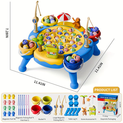 OCEAN 66pcs Magnetic Fishing Game for Kids Toys Boys Ages 3-5 4-6, Magnetic Fishing Toys with Fishing Rods, Birthday Gifts for 3 4 5 6 Year Old Boys Kids, Innovative Toys for Boys 3 to 5 Years 1-8 Players