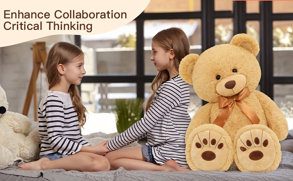 Giant Teddy Bear Brown For Girlfriend, XXL Soft Cuddly Big Bear Stuffed Animal Plush Toy Large, Valentines Teddy Gifts For Her Him Kids Girls Baby Shower Birthday Decorations