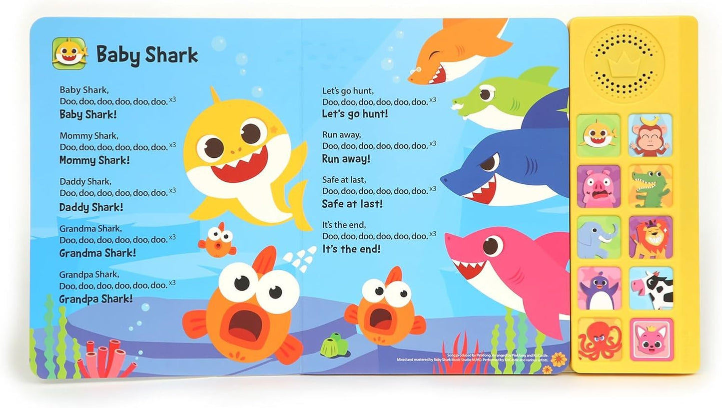 Baby Shark Animal Songs 10 Button Sound Book, Pinkfong Baby Shark Nursery Rhymes Children's Sound Books, Interactive Learning Books for Toddlers, Learning & Education Toys, Baby Shark Gifts for Kids